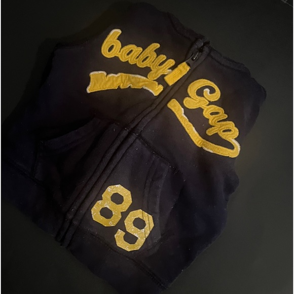 Vintage Baby Gap Hoodie. Navy Blue with Gold Lettering. Infants 12-18 months. - Picture 7 of 10